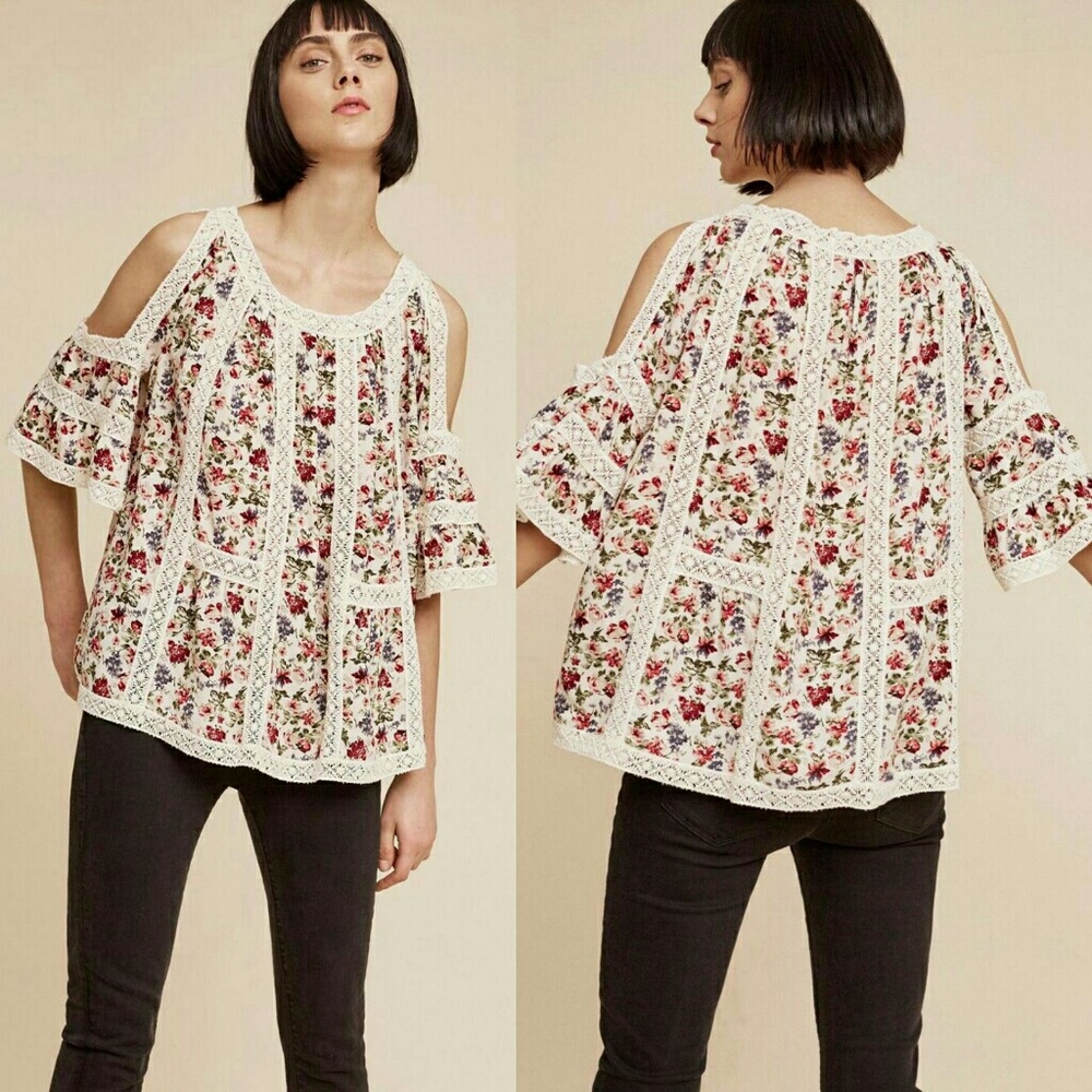 Anthropologie Maylou Open-Shoulder Blouse